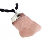 Natural Rose Quartz Electroplated Pendant